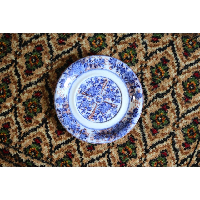 Blue Wedgwood Blue Ningpo Plate Luncheon Plate - Flow Blue For Sale - Image 8 of 9