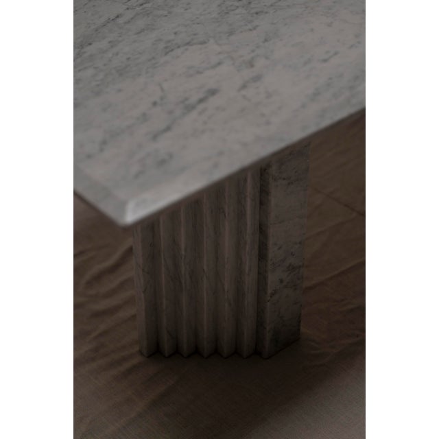 Architectural White Marble Dining Table, 1970s For Sale - Image 15 of 17