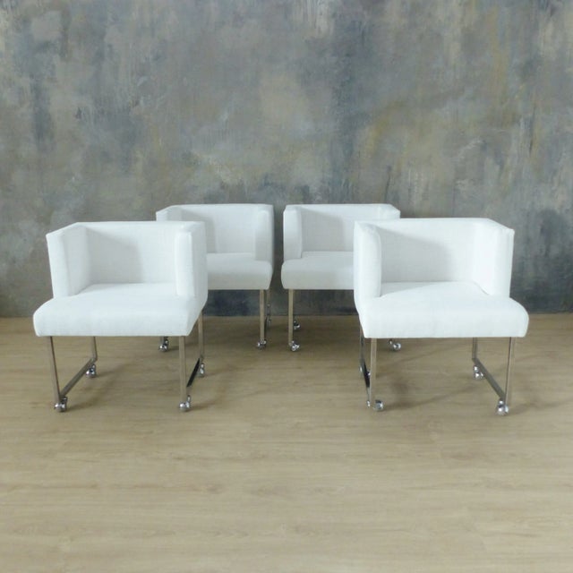 White Armchairs, 1960s, Set of 4 For Sale - Image 13 of 17