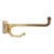 Vintage Polished Brass Elongated Double Wall Hook For Sale