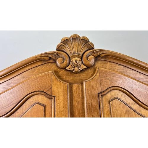 Vintage French Louis XVI Style Wardrobe in Oak For Sale - Image 4 of 14