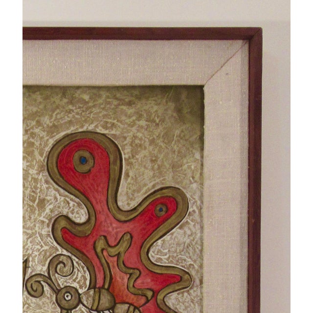 Paint Jose Maria De Servin Decorated Cat C,1960 Painting For Sale - Image 7 of 7