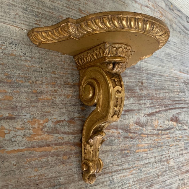 Gilded Plaster Neoclassical Style Decorative Wall Bracket For Sale - Image 9 of 9