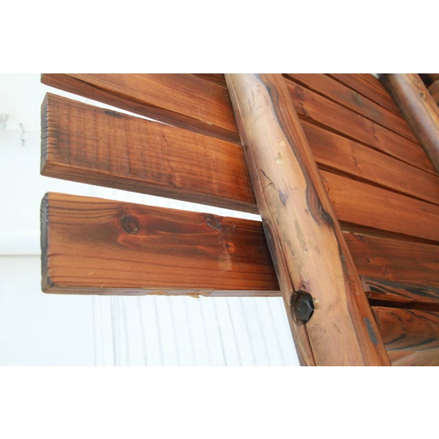 Brown Pair of Wood Adirondack Style Garden Arm Chairs For Sale - Image 8 of 12