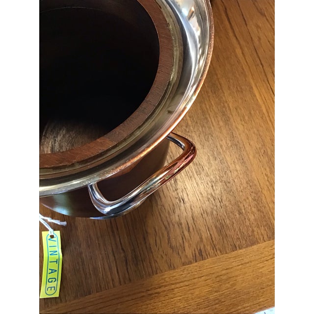 Late 20th Century Mid-Century Modern Brass and Walnut Champagne Cooler For Sale - Image 10 of 11