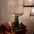 Glass Vintage German Roemer Crystal Wine Glasses: Etched Grape With Green Beehive Stem For Sale - Image 7 of 8