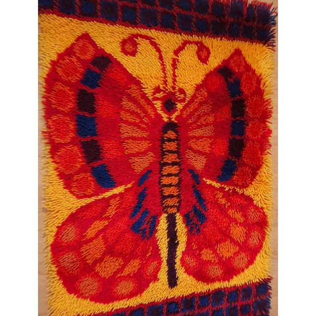 Mid-Century Modern Danish Rya Tapestry Wool Wall Rug by Ege Taepper, Denmark, 1970s For Sale - Image 3 of 8