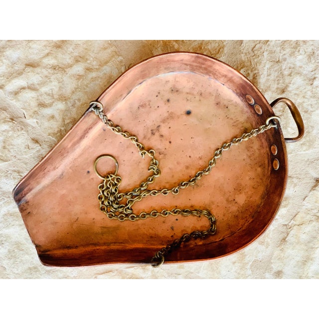 Copper Monumental 1890's Victorian English Shopkeeper's Scale Pan in Copper and Brass For Sale - Image 8 of 13
