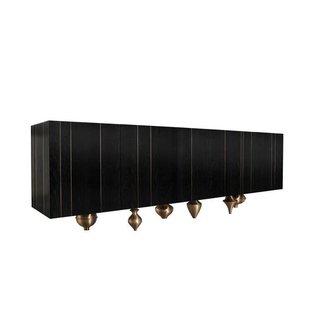 Contemporary Small Il Pezzo 1 Black Sideboard by Il Pezzo Mancante For Sale - Image 3 of 8