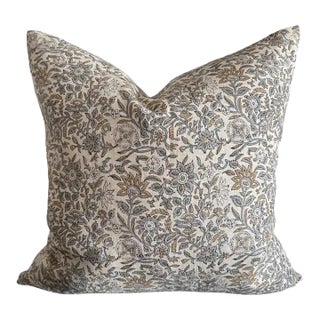 Visalia Block Printed Linen Pillow For Sale