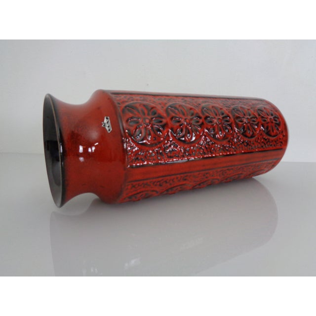 Black Large Flower 973-45 Ceramic Vase from Bay Keramik, Germany, 1970s For Sale - Image 8 of 15