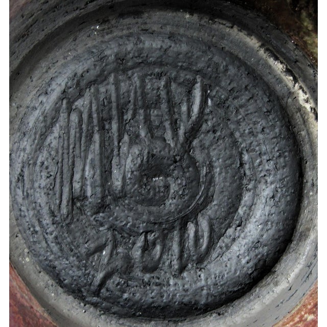 Raku Studio Pottery Pot Signed For Sale - Image 10 of 11