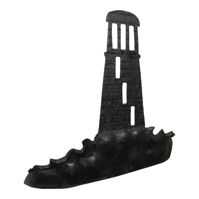 Vintage Ornamental Iron Light House For Sale