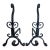 Pair of Handcrafted Italian Wrought Iron Fireplace Andirons For Sale