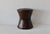 Coffee Vintage Sculptural Dark Bamboo Rattan Hourglass Bowtie Pedestal Table For Sale - Image 8 of 15