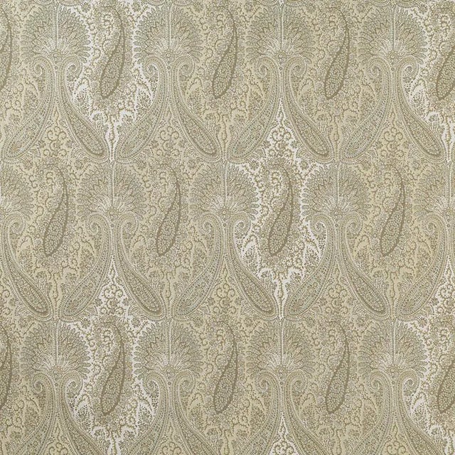 Sample - Schumacher Sarawak Paisley Fabric in Alabaster For Sale