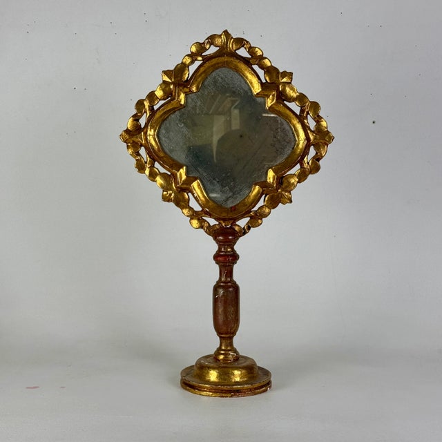 We think this unique beauty speaks for itself. Aged, gilded, old mirror, Italian, & character is how we would summarize...