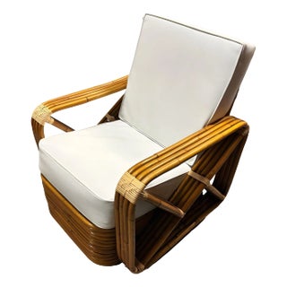 1930s Paul T. Frankl 4-Strand Square Pretzel Square-Back Lounge Chair Restored For Sale