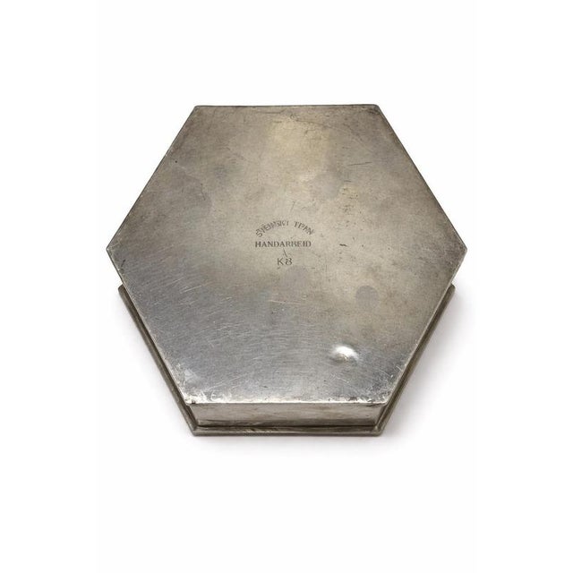 Silver Scandinavian Modern Pewter Lidded Box from Svenskt Tenn, Sweden, 1936 For Sale - Image 8 of 9