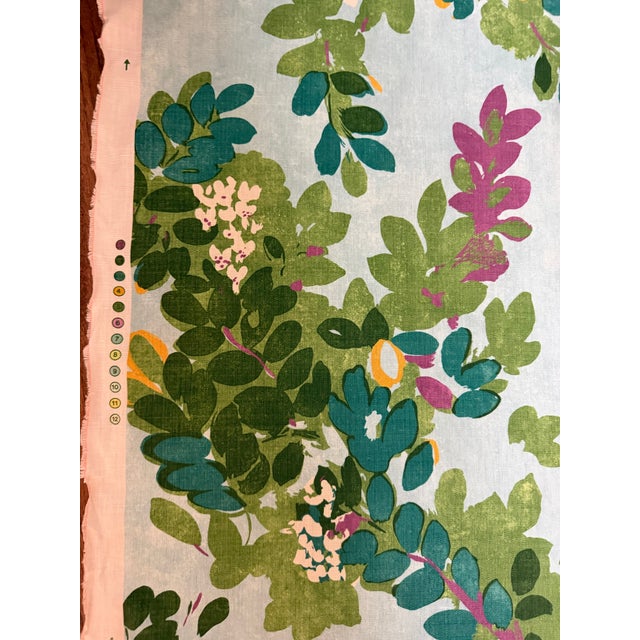 Thibaut Thibaut F914334 Central Park Sky Blue Fabric 3 1/2 Yards Cotton Linen Blend For Sale - Image 4 of 5