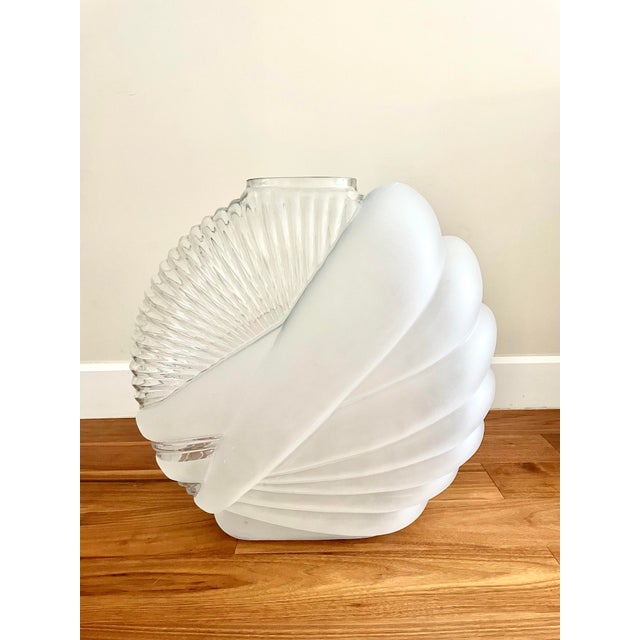 Beautiful vintage Balos mouth-blown Art Deco glass vase distributed by Silvestri. Elegant and timeless, this handcrafted...