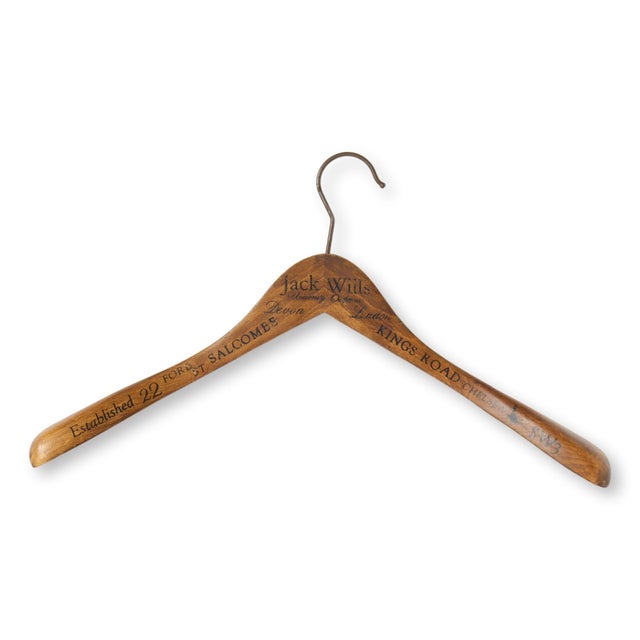 This set of 4 Jack Wills retail store coat hangers showcases the signature branding of the British fashion retailer. Each...
