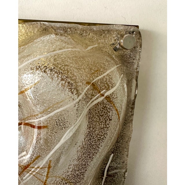 Brass Set of 4 Sconces Blumpy Murano Glass and Brass. Italy, 1970s For Sale - Image 8 of 12