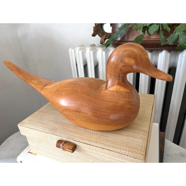 Wood 1971 Vintage Wooden Long-Tail Duck Decoy For Sale - Image 7 of 9