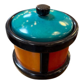 Circa 1990's Pietro Manzoni Wood Colorblock Ice Bucket For Sale