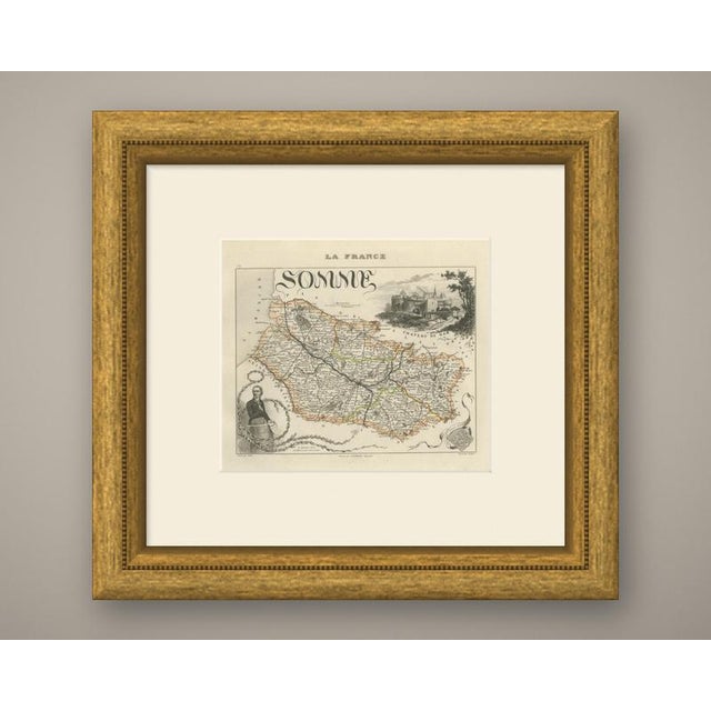 An antique map of the department of the Somme, in the old province of Picardy, drawn by Alexandre Vuillemin and published...