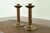 Art Deco Roycroft Arts & Crafts Brass Finished Hammered Copper Candlesticks, Pair For Sale - Image 3 of 9