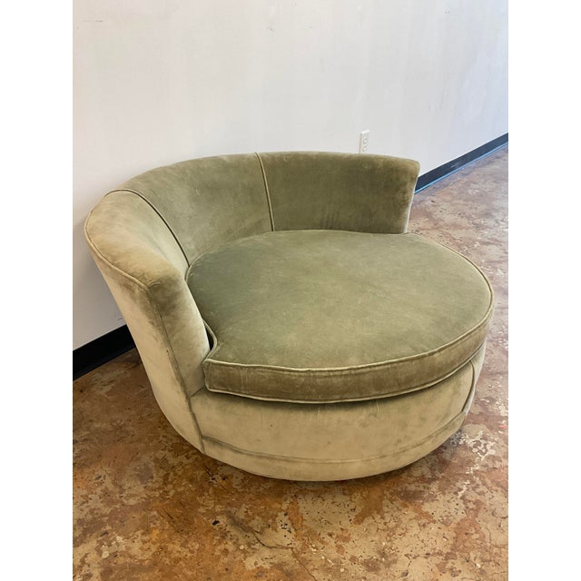 Textile Vintage Circular Lounge Chiar, Attr. To Milo Baughman For Sale - Image 7 of 18