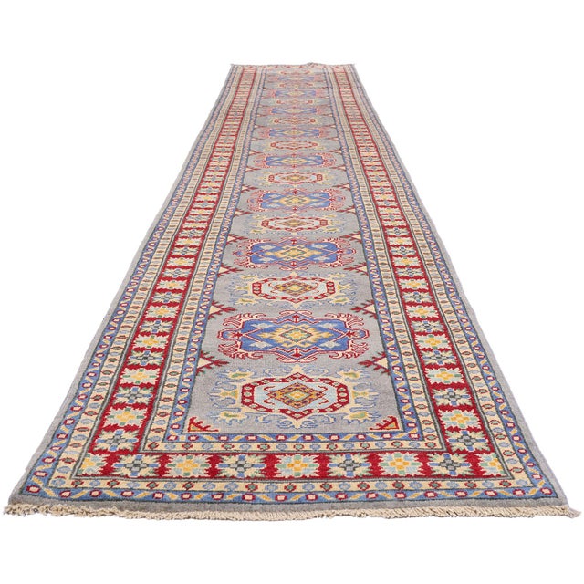 Contemporary Vintage Pakistani Kazak Rug, 02'09 X 17'00 For Sale - Image 3 of 12