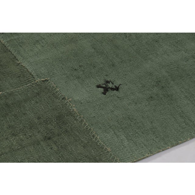 Textile Vintage Turkish Patchwork Rug With Green Tones and Linear Accents - Rug & Kilim For Sale - Image 7 of 10
