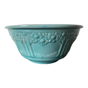 Early 20th Century Homer Laughlin Green Porcelain Bowl- Medium