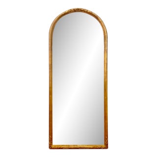 Italian Carved Wood/Gold Finish Arched Full Length Mirror For Sale