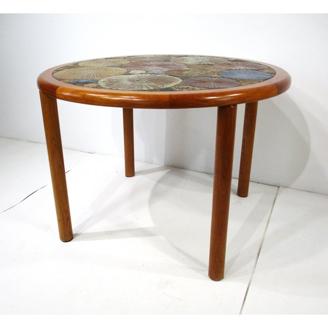 Brown Tue Poulsen Tile Top Dining Table for Haslev Denmark For Sale - Image 8 of 10