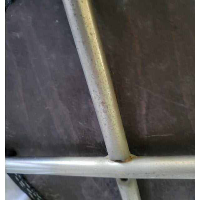 Mid 20th Century Vintage Bauhaus Vinyl/Chrome Stacking Cushioned Stools - a Pair For Sale - Image 11 of 12