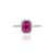 VR Jewels 1.05ct Emerald-Cut Ruby & Diamond Halo Engagement Ring Size 4 in 14k Gold For Sale - Image 4 of 16