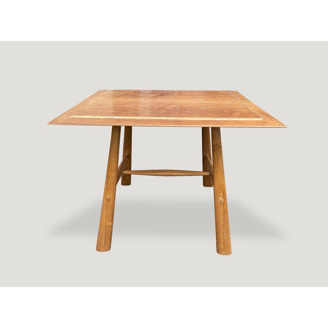 Andrianna Shamaris Midcentury Couture Teak Wood Cocktail Table or Entry Table For Sale - Image 17 of 18