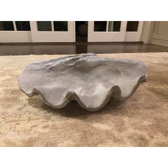 Plastic Large Grey Resin Clam Shell For Sale - Image 7 of 7