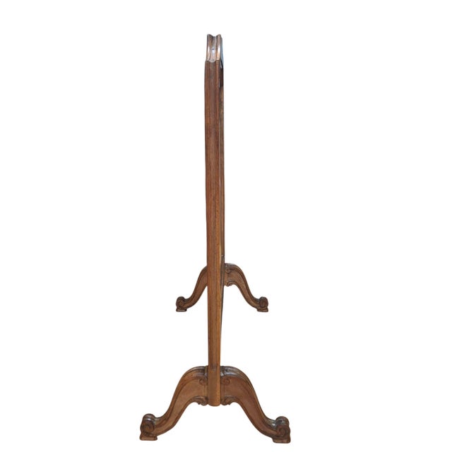 Early 20th century fireplace screen with French aubusson style bird and floral needlepoint tapestry. Oak hand carved...