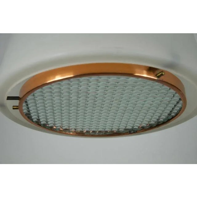 Vintage Italian Pendant Lamp in Copper and Opal Glass, 1960s For Sale - Image 16 of 18