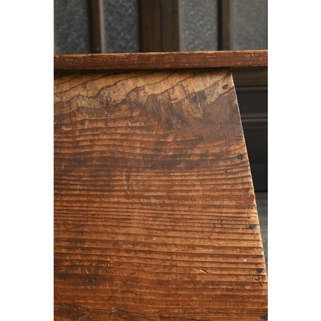 Antique Japanese Wooden Stool / Early 20th Century / Wabi-Sabi Step Stool For Sale - Image 9 of 17