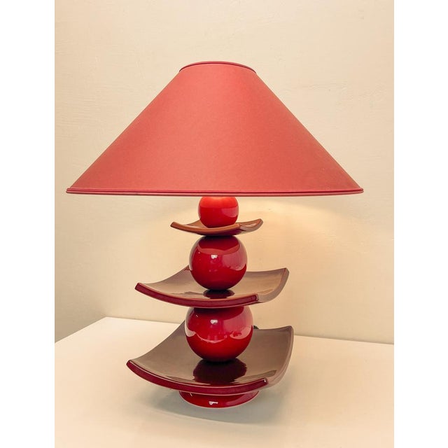1980s Japanese Pagoda Table Lamp by Louis Drimmer, France, 1980s For Sale - Image 5 of 10