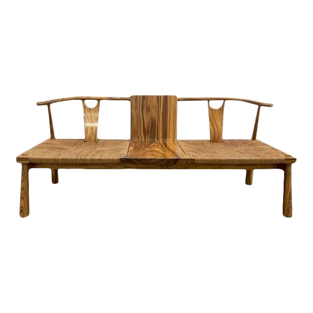 Designer Xiaojie Zhu Post Modern Studio Made Zebra Wood Bench For Sale