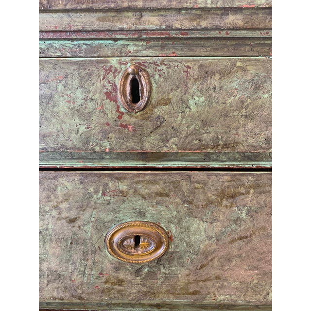 Early 20th Century Rustic European Green Painted Chest of Drawers For Sale - Image 4 of 18