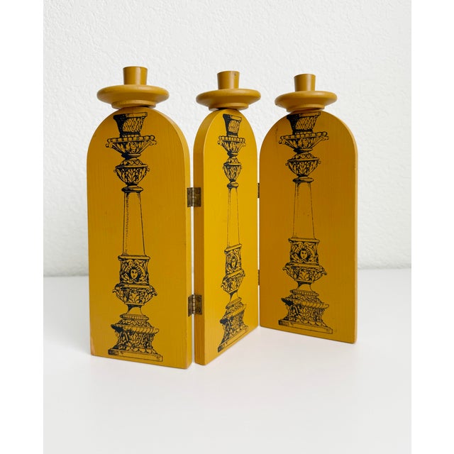 Pop Art 1950s Fornasetti Style Folding Candle Holder For Sale - Image 3 of 13