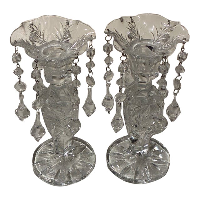 Late 20th Century Luster Candlestick Set For Sale