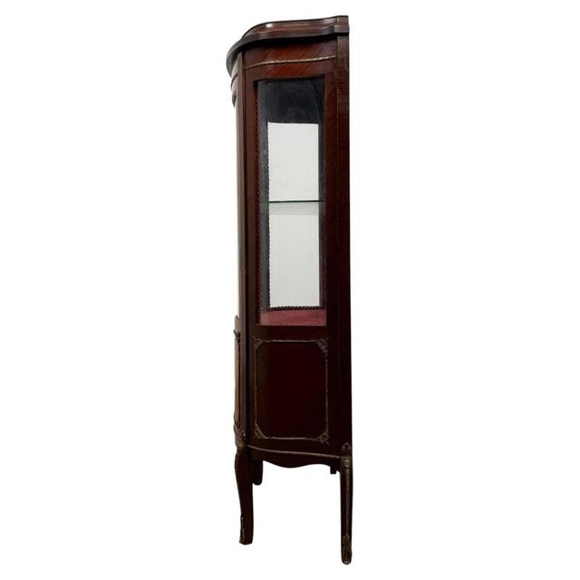 Antique Early 20th Century French Mahogany Display Vitrine Cabinet For Sale - Image 10 of 11